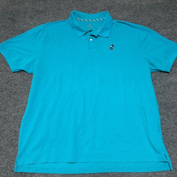 Disney Parks Other - Disney Parks Mickey Mouse Embroidered Pique Polo Shirt Turquoise Blue Mens XL